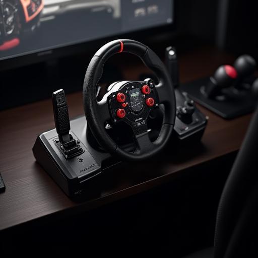 Velocity Wheel Pro steering wheel on a desk